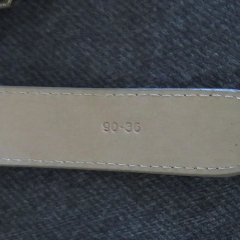 Women's Tan Faux Leather Gold Chain Detail Belt 34-38 Inch Waist Size XL